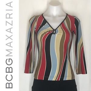 BCBGMaxAzria 70s style print from early 00s, xs